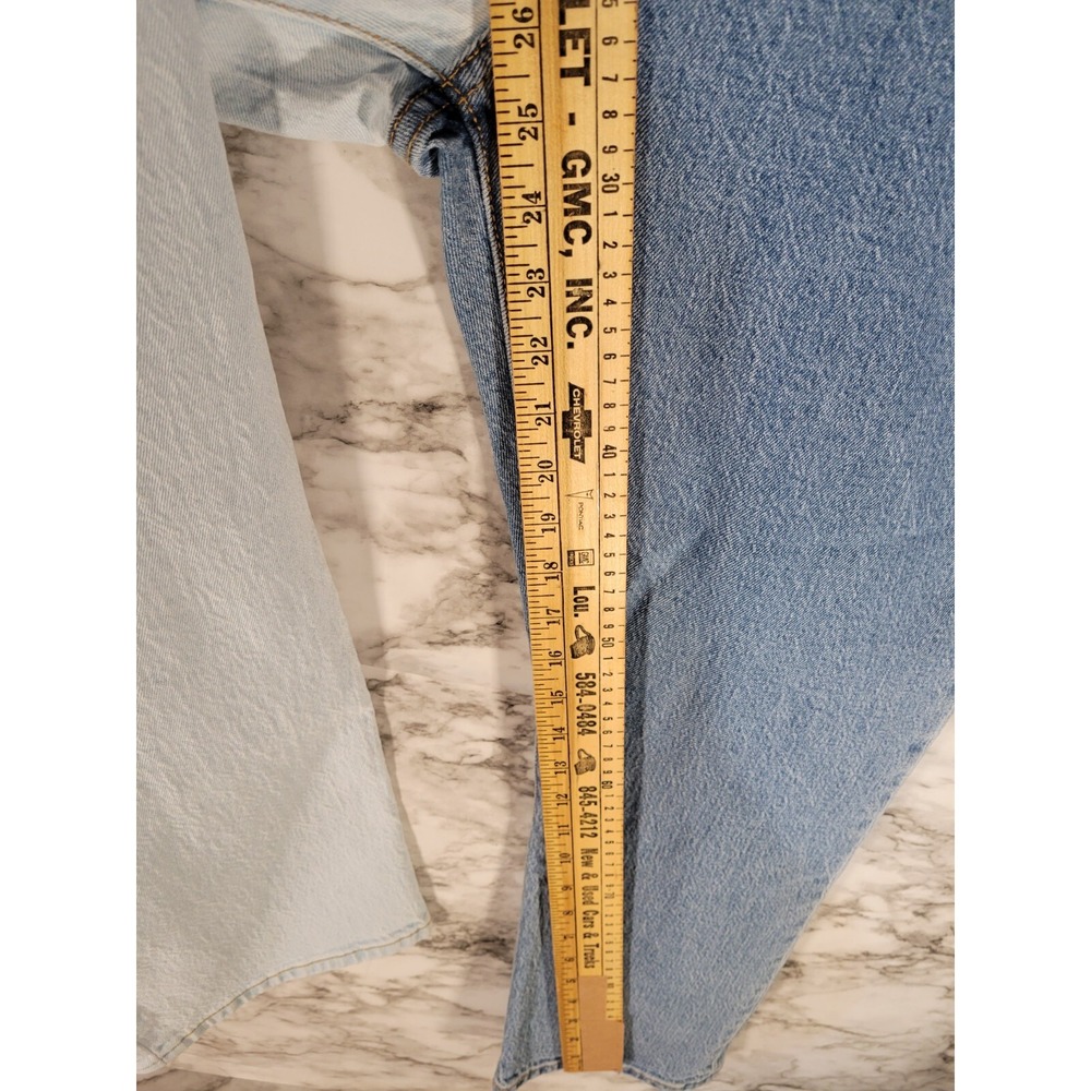 Levis 501 Mens Colorblock Crop Jeans Sz W32-L26 Style 362000214 Waterless - Picture 11 of 11